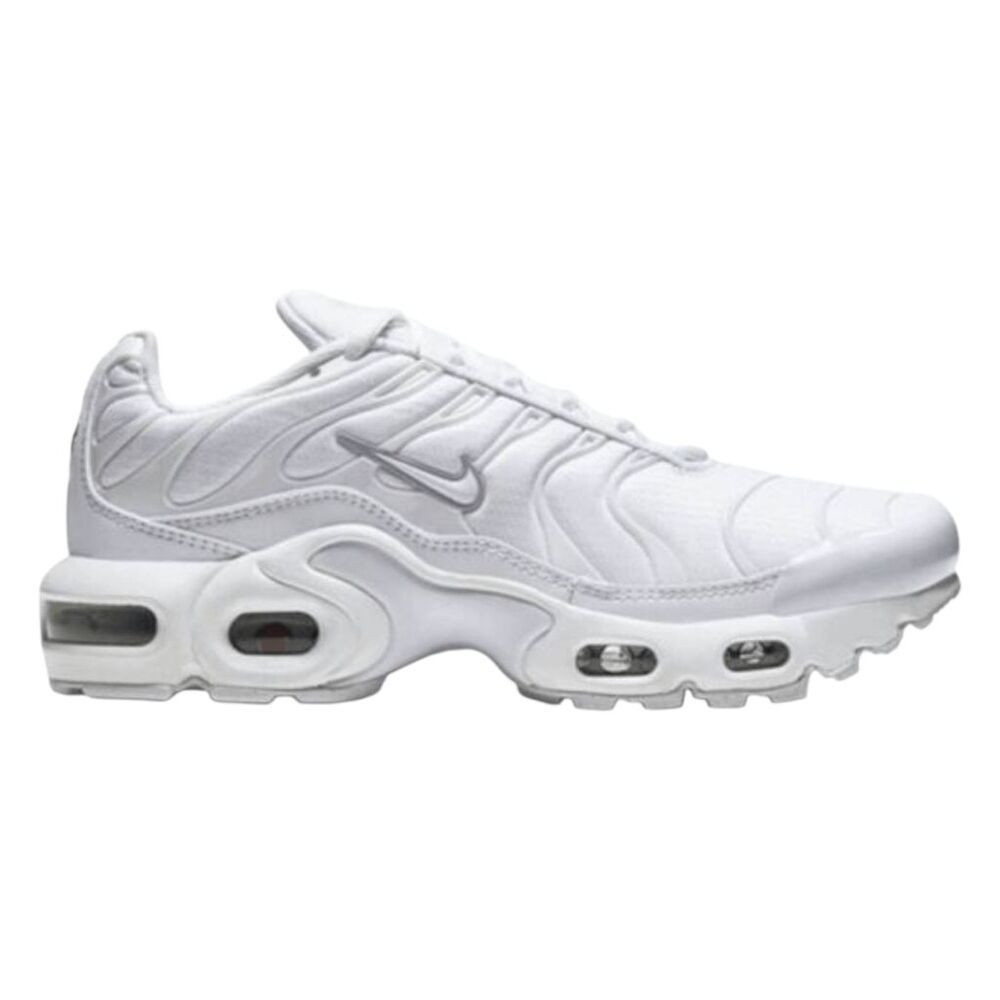 NIKE Air Max Plus 'White/White' Running Shoes Size 7Y/W8.5